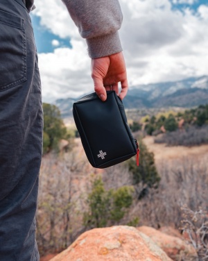 Logo trade promotional merchandise photo of: RCS recycled nubuck PU pouch  first aid set