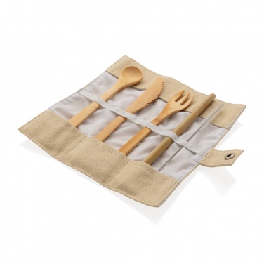 Logotrade promotional merchandise photo of: Reusable bamboo travel cutlery set