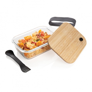 Logo trade promotional products picture of: Glass lunchbox with bamboo lid