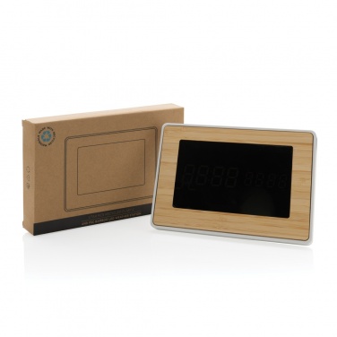 Logotrade promotional item picture of: Utah RCS recycled plastic and bamboo LED clock