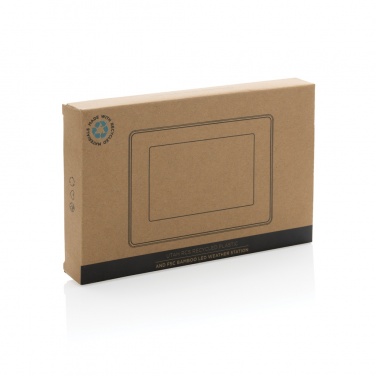 Logo trade promotional items picture of: Utah RCS recycled plastic and bamboo LED clock