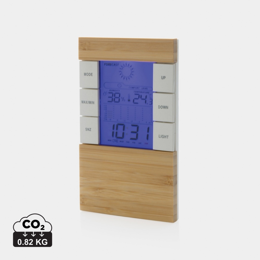 Logotrade promotional products photo of: Utah RCS rplastic and bamboo weather station
