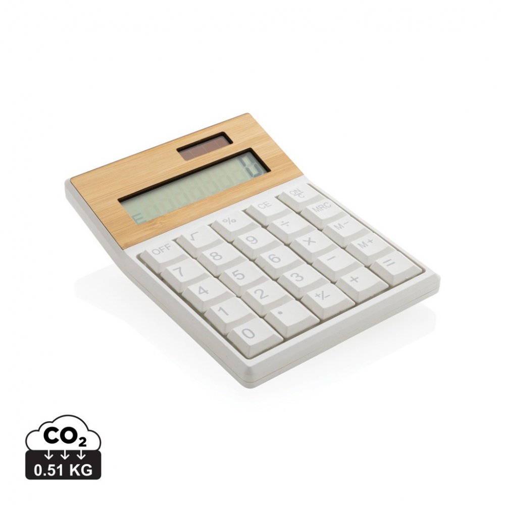 Logo trade corporate gifts picture of: Utah RCS recycled plastic and  bamboo calculator