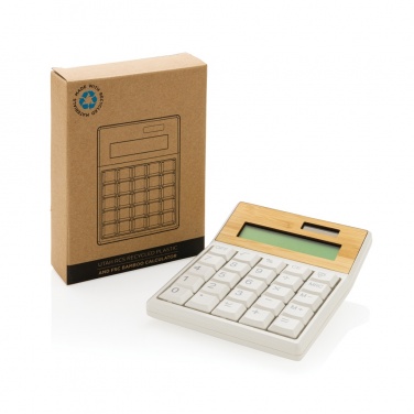 Logotrade promotional merchandise photo of: Utah RCS recycled plastic and  bamboo calculator