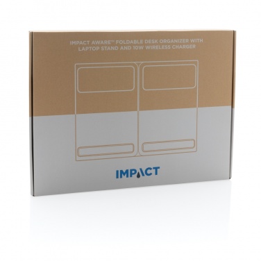 Logo trade promotional giveaways image of: Impact AWARE RPET Foldable desk organizer with laptop stand
