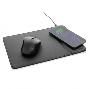Logotrade promotional gift image of: Swiss Peak RCS recycled PU 10W wireless charging mousepad