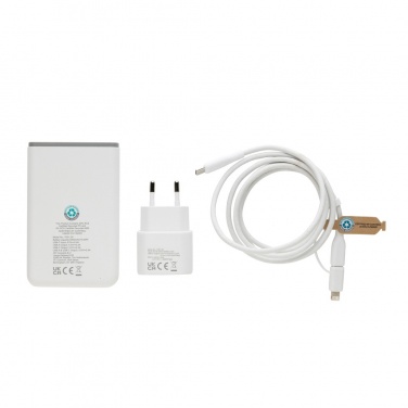 Logo trade corporate gifts image of: Surge RCS recyled PET 20W type C 3 pcs charging set