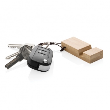 Logotrade promotional giveaway picture of: Standkey bamboo keychain phone stand