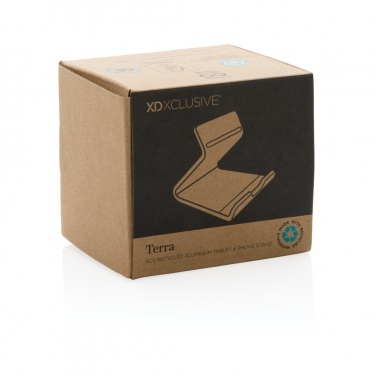 Logo trade promotional giveaway photo of: Terra RCS recycled aluminium tablet & phone stand