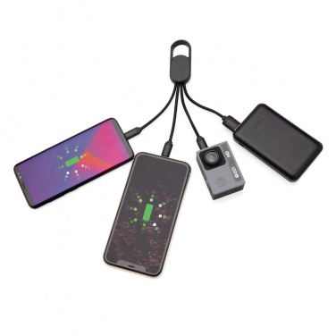 Logotrade advertising products photo of: 4-in-1 cable with carabiner clip