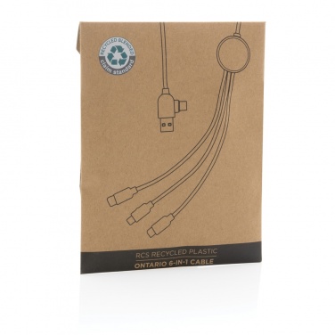 Logotrade promotional merchandise photo of: RCS recycled plastic Ontario 6-in-1 cable