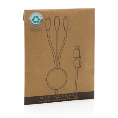 Logotrade business gift image of: RCS recycled TPE and recycled plastic 6-in-1 cable
