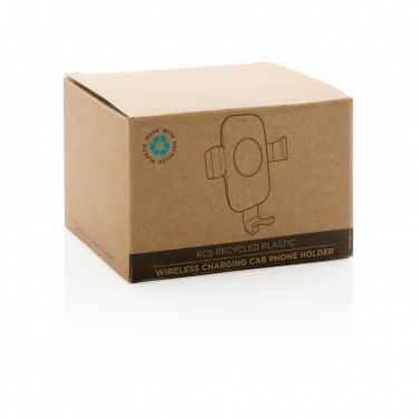 Logo trade corporate gifts picture of: RCS recycled plastic 10W wireless charging car holder