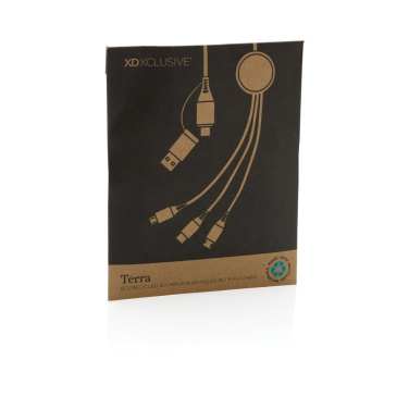 Logotrade promotional item image of: Terra RCS recycled aluminium 120cm 6-in-1 cable