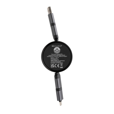 Logotrade promotional gift image of: Terra RCS recycled aluminium retractable 6 in 1 cable