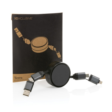 Logo trade promotional merchandise picture of: Terra RCS recycled aluminium retractable 6 in 1 cable