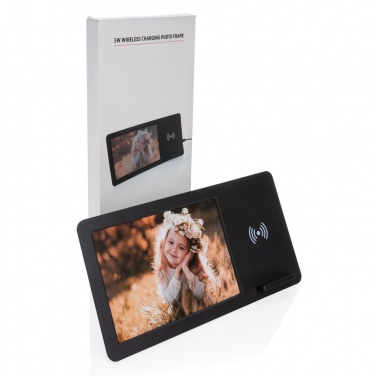 Logo trade promotional merchandise picture of: 5W Wireless charger and photo frame