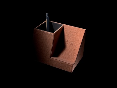 Logotrade corporate gift picture of: Cork pen holder and 5W wireless charger