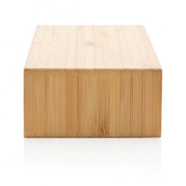 Logo trade corporate gifts picture of: Bamboo alarm clock with 5W wireless charger