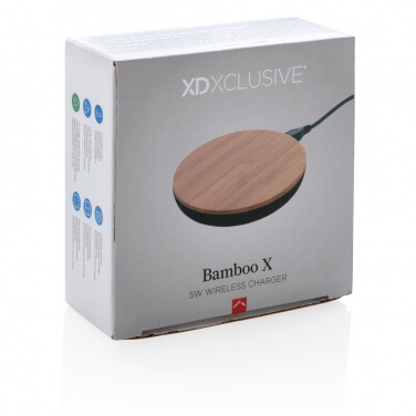 Logo trade promotional gifts image of: Bamboo X 5W wireless charger