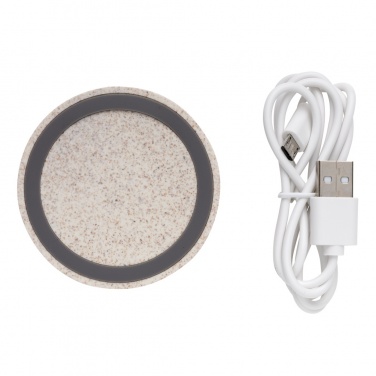 Logotrade advertising products photo of: Wheat Straw 5W round wireless charging pad