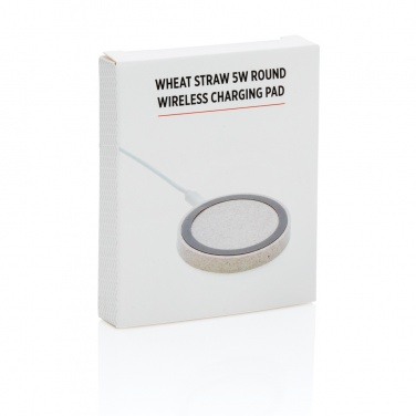 Logo trade promotional item photo of: Wheat Straw 5W round wireless charging pad