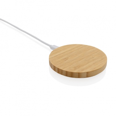 Logotrade promotional products photo of: Bamboo 15W wireless charger