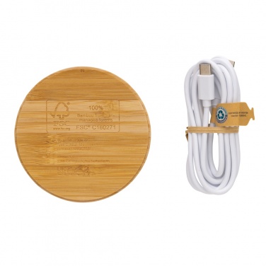 Logotrade advertising products photo of: Bamboo 15W wireless charger