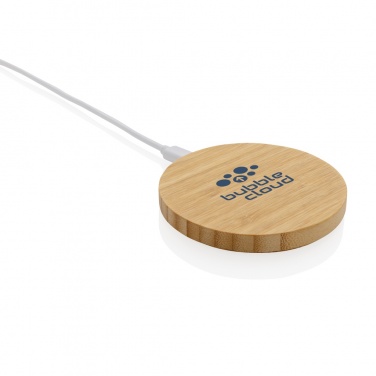 Logotrade promotional merchandise image of: Bamboo 15W wireless charger