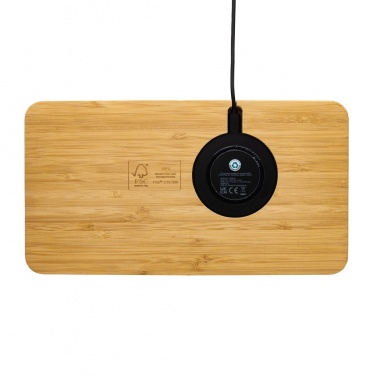 Logotrade corporate gift image of: Bamboo desk organiser 10W wireless charger