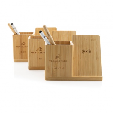 Logotrade promotional merchandise picture of: Calgary bamboo 10W wireless charger