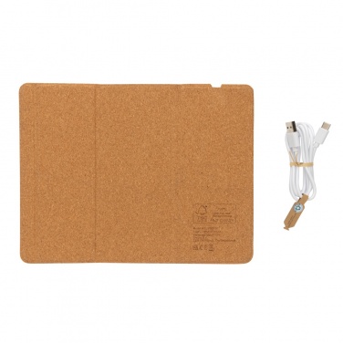 Logotrade promotional giveaway image of: 10W wireless charging cork mousepad and stand