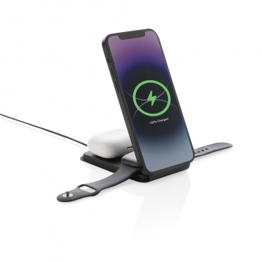 Logotrade promotional merchandise photo of: Swiss Peak RCS rPU 15W  3-in-1 magnetic wireless charger
