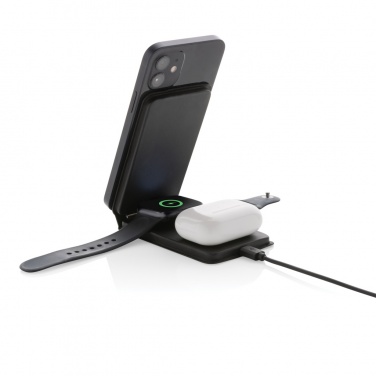 Logo trade business gift photo of: Swiss Peak RCS rPU 15W  3-in-1 magnetic wireless charger