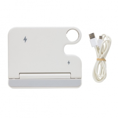 Logo trade business gift photo of: Joltz RCS recycled plastic dual 15W charger with iWatch slot