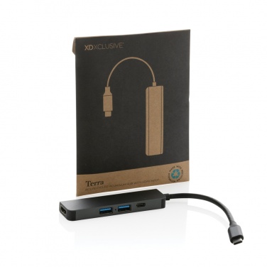 Logotrade promotional item image of: Terra RCS recycled aluminum hub with HDMI input