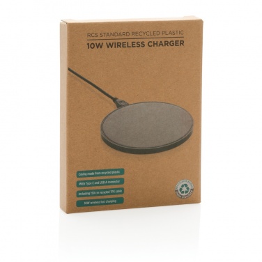Logo trade promotional merchandise picture of: RCS standard recycled plastic 10W wireless charger