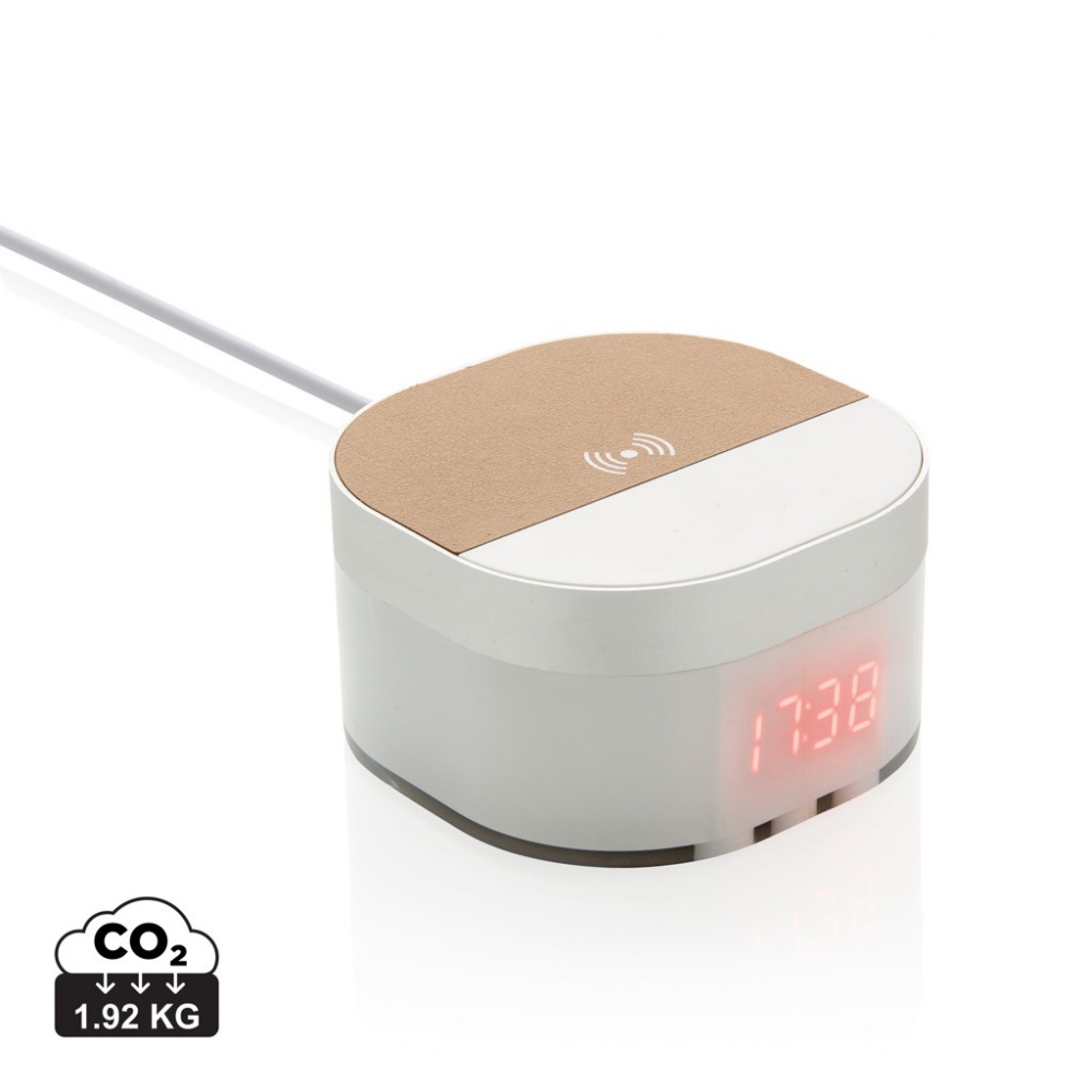 Logotrade corporate gift image of: Aria 5W Wireless Charging Digital Clock