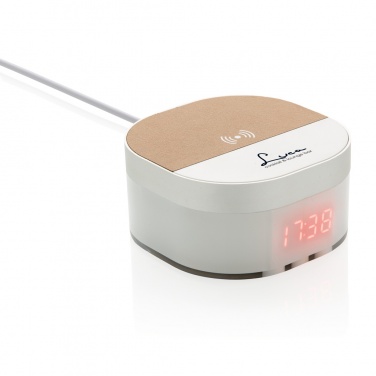 Logo trade promotional items image of: Aria 5W Wireless Charging Digital Clock