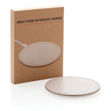Logo trade corporate gifts picture of: 5W Wheat straw wireless charger