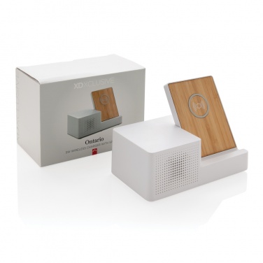 Logo trade promotional gifts picture of: Ontario 5W wireless charger with speaker
