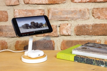 Logo trade advertising product photo of: Ontario RCS rplastic 15W magnetic charging 2 in 1 stand