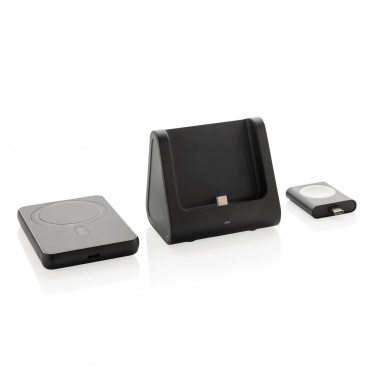 Logo trade promotional giveaways image of: Powerbase RCS recycled plastic 3 in 1 charger with powerbank