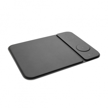 Logo trade corporate gifts picture of: Swiss peak RCS recycled PU 15W 3 in 1 charging mousepad