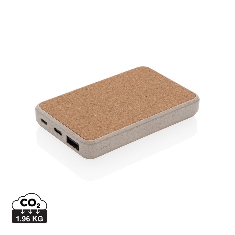 Logotrade promotional product picture of: Cork and Wheat 5.000 mAh pocket powerbank