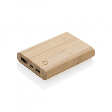 Logo trade corporate gifts image of: Bamboo 5.000 mAh powerbank