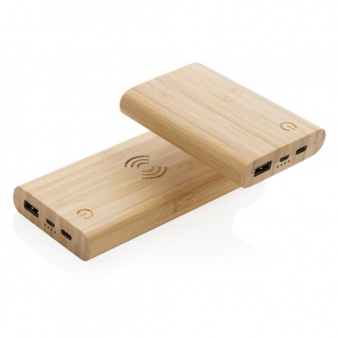 Logo trade promotional gift photo of: Bamboo 5.000 mAh powerbank