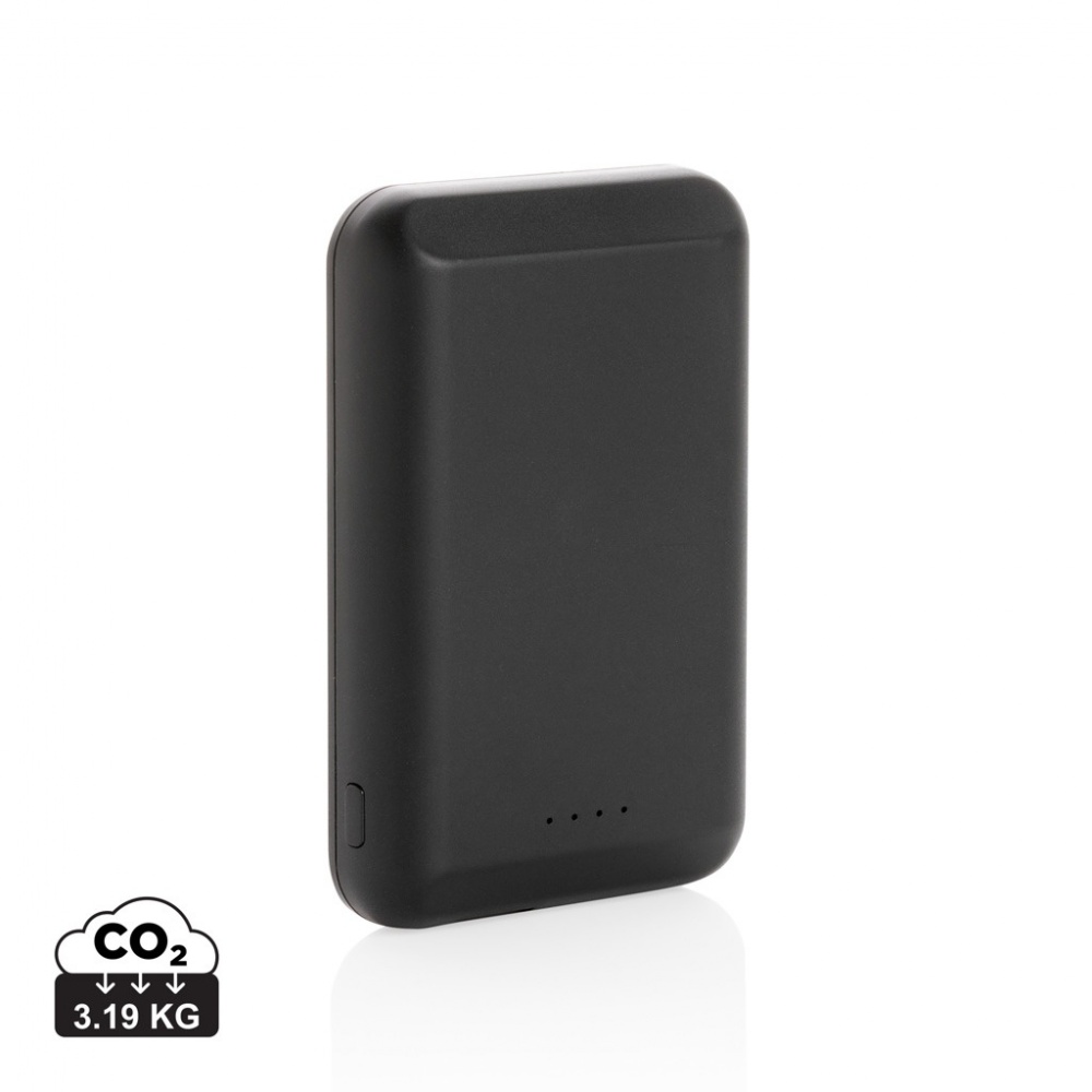 Logo trade business gifts image of: Magnetic 5.000 mAh 5W wireless powerbank