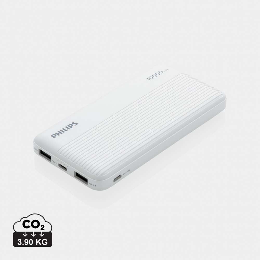 Logo trade advertising product photo of: Philips 10.000 mAh slim powerbank