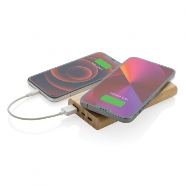 Logotrade promotional giveaway picture of: Bamboo 8.000 mAh 5W wireless powerbank
